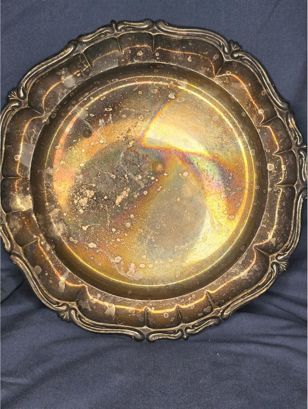 Vintage Silver Plated Serving Plate Tray 9.5"